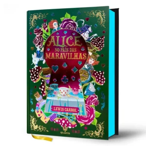 Edição de luxo capa dura de Alice no País das Maravilhas com acabamento sofisticado