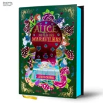 Capa dura da edição de luxo de Alice no País das Maravilhas com acabamento em hot stamping e lateral tie-dye