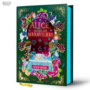 Capa dura da edição de luxo de Alice no País das Maravilhas com acabamento em hot stamping e lateral tie-dye