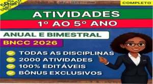 Conjunto de materiais pedagógicos prontos para impressão alinhados à BNCC para o Ensino Fundamental 1