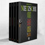 Box com 4 livros da Biblioteca Nietzsche da Camelot Editora em formato físico e digital