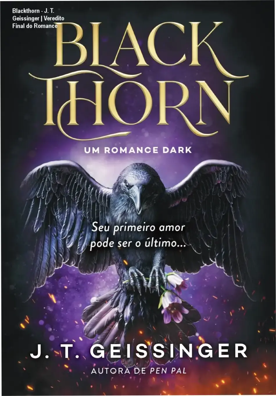 Capa do livro Blackthorn de J. T. Geissinger, romance dark de suspense e mistério