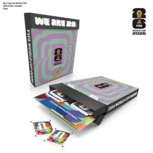 Kit Box Fliptop do Álbum da Copa do Mundo FIFA 2026 da Panini com envelopes de figurinhas