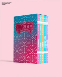 Box de livros Amores Improváveis da autora Elle Kennedy com capa especial e acabamento premium