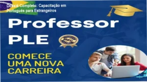 Professora de idiomas ministrando aula de português para estrangeiros com foco em oralidade e prosódia