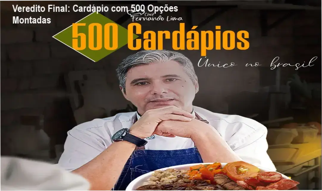 Visão geral do ebook Cardápio com 500 Opções Montadas para restaurantes e marmitarias