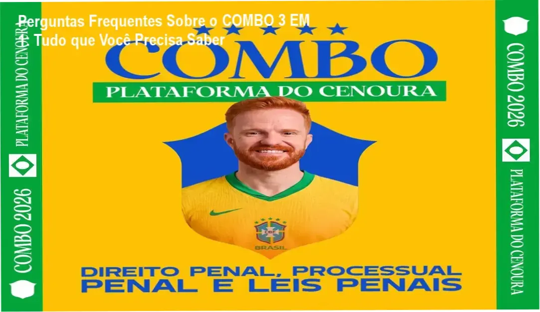 Explicação do combo 3 em 1 com QR Code para resolver dúvidas sobre acesso e benefícios do curso de Direito Penal, Processo Penal e Leis Penais.