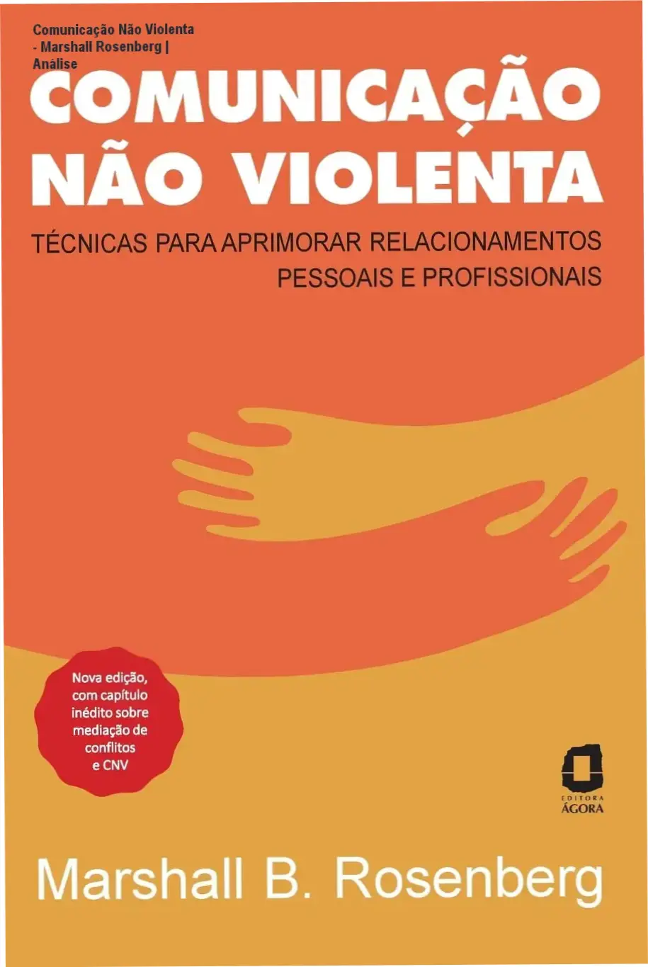 Capa do livro Comunicação Não Violenta de Marshall Rosenberg para estudo de CNV