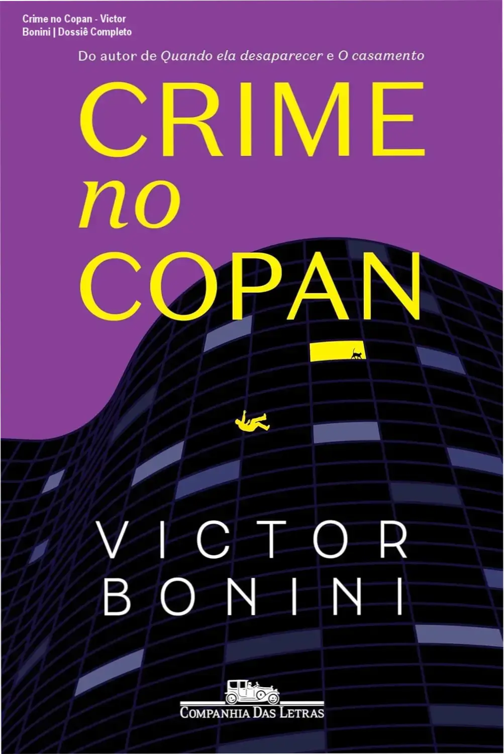 Capa do livro Crime no Copan de Victor Bonini ambientado no edifício Copan
