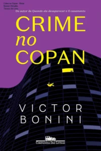 Capa do livro Crime no Copan de Victor Bonini exibida em um dispositivo de leitura digital