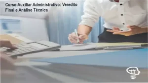 Interface do curso Auxiliar Administrativo com módulos de rotinas administrativas e informática