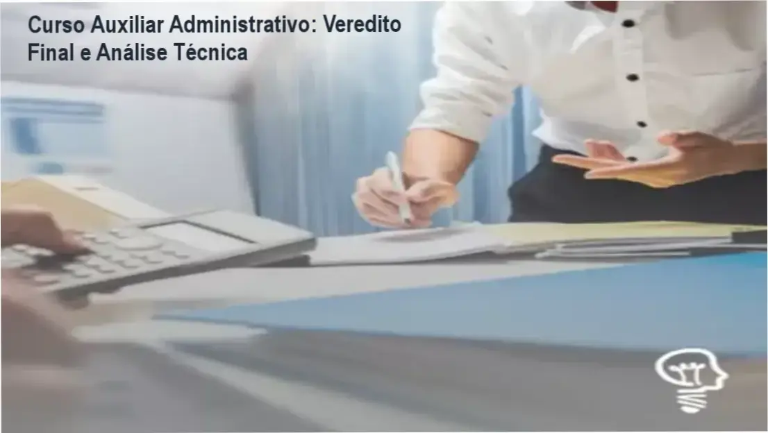 Interface do curso Auxiliar Administrativo com módulos de rotinas administrativas e informática