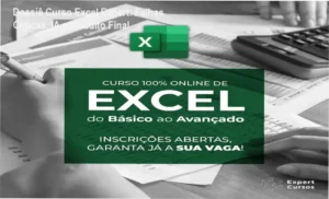 Análise técnica do Curso Excel Expert mostrando módulos de Power Query e integração com IA