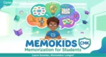 Criança estudando com foco utilizando técnicas de memorização do método Memokids