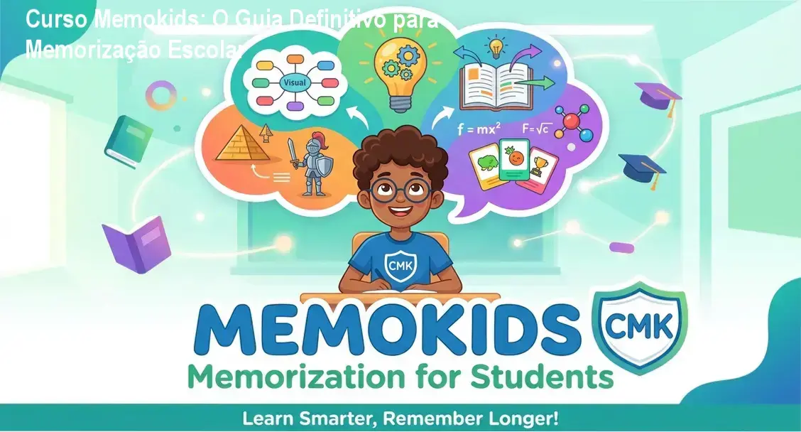 Criança estudando com foco utilizando técnicas de memorização do método Memokids