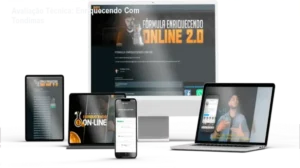 Módulos do curso Fórmula Enriquecendo Online organizados em uma interface digital.