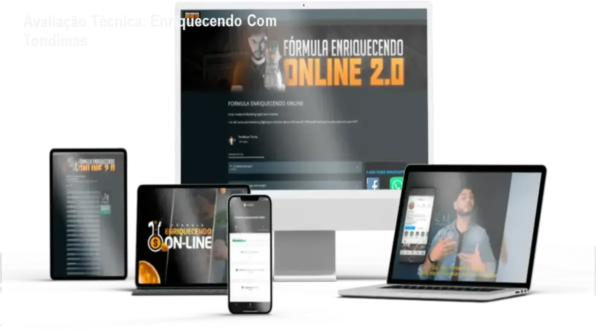 Módulos do curso Fórmula Enriquecendo Online organizados em uma interface digital.