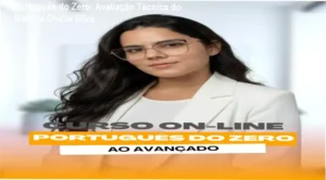 Interface de aulas do curso Português do Zero mostrando módulos de gramática e interpretação de texto