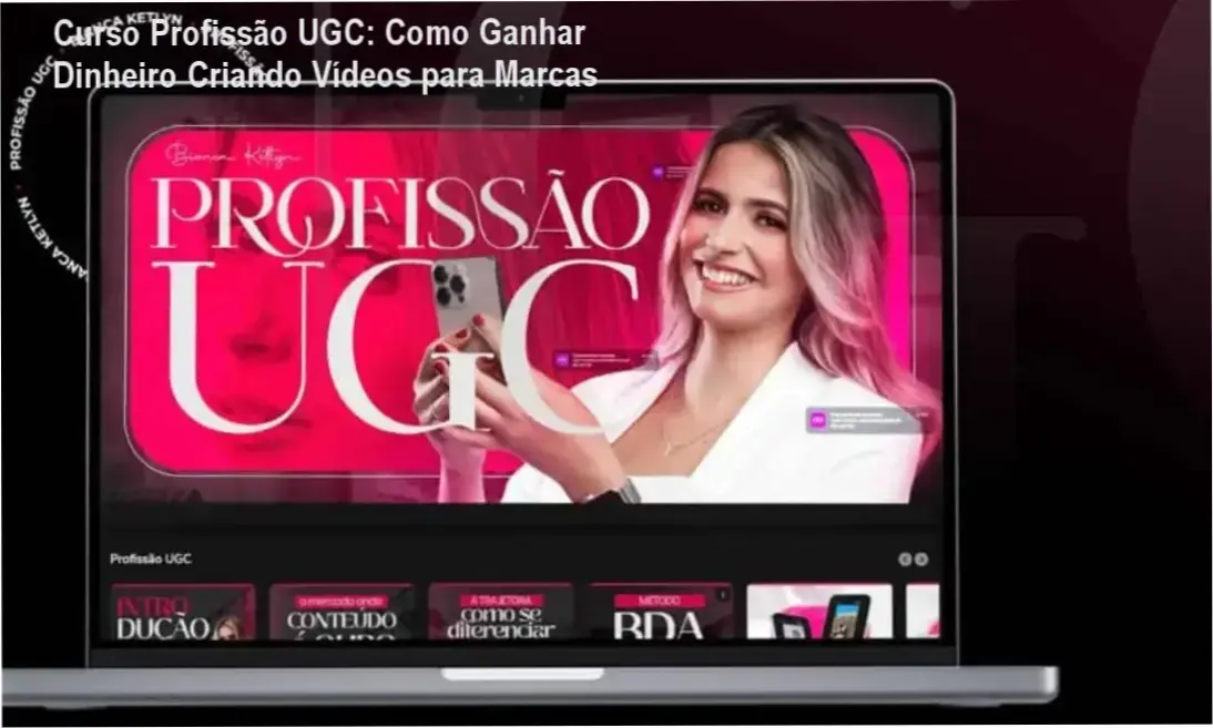 Imagem ilustrativa do curso Profissão UGC, mostrando uma pessoa criando vídeos profissionais para marcas