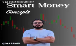 Uma leitura instrucional do gráfico de mercado aplicando os princípios do Smart Money Concepts