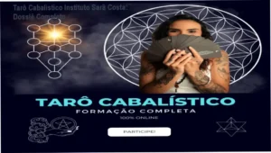 Representação mística conectando cartas de tarô à estrutura da Árvore da Vida da Cabala