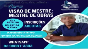 Líder de obra coordenando equipe técnica aplicando a metodologia do Curso Visão de Mestre