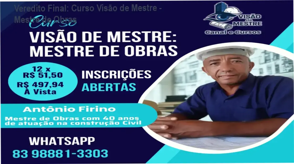 Líder de obra coordenando equipe técnica aplicando a metodologia do Curso Visão de Mestre