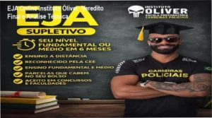 Representação de diploma e plataforma de estudos do EJA Online Instituto Óliver