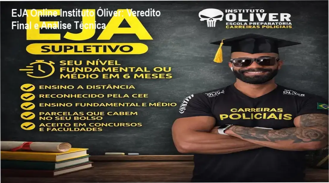 Representação de diploma e plataforma de estudos do EJA Online Instituto Óliver