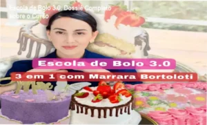 Kit de confeitaria com bolos decorados, mini tortas e apostila de receitas do curso Escola de Bolo 3.0