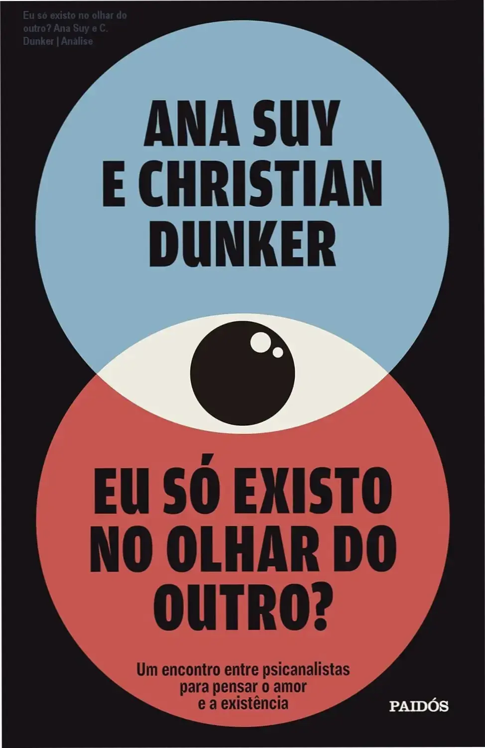 Capa do livro Eu só existo no olhar do outro de Ana Suy e Christian Dunker sobre psicanálise e identidade