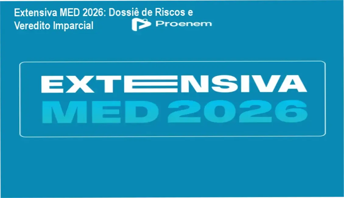 Dashboard de análise mostrando nota 2.5 estrelas, prós e contras do curso Extensiva MED 2026 para decisão de compra