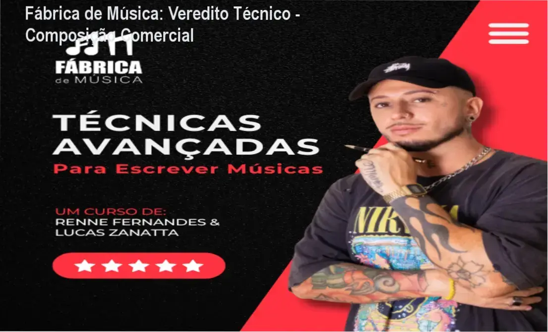 Renne Fernandes ensinando estrutura de música comercial no curso Fábrica de Música