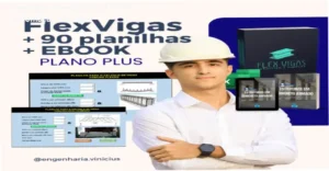 Interface da planilha FlexVigas para dimensionamento de vigas em concreto armado