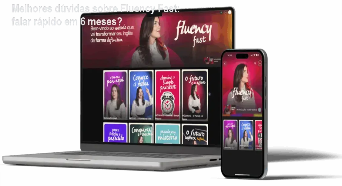 Guia ilustrando como o Fluency Fast transforma a fala em inglês através de sessões de conversação ao vivo e prática imediata.