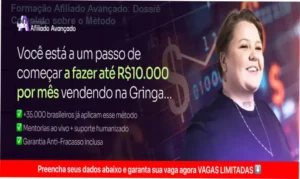 Interface de plataforma de curso online mostrando estratégias de vendas de produtos físicos no mercado americano