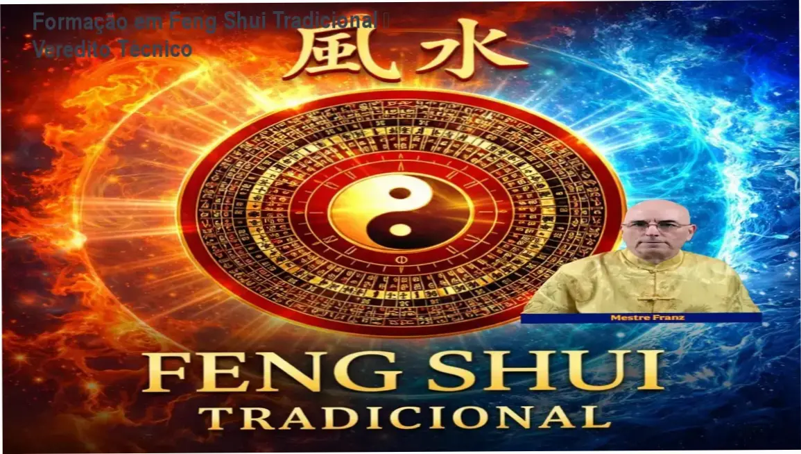 Poster que ilustra o certificado de formação em Feng Shui Tradicional emitido pelo Mestre Franz