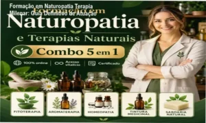 Certificado e materiais de estudo da Formação Profissional em Naturopatia da Escola Terapia Milenar