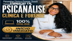 Profissional estudando psicanálise clínica e forense em ambiente digital com foco em supervisão de casos
