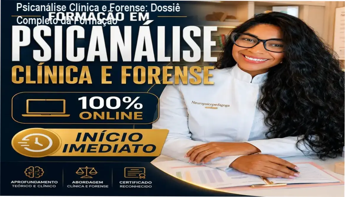 Profissional estudando psicanálise clínica e forense em ambiente digital com foco em supervisão de casos