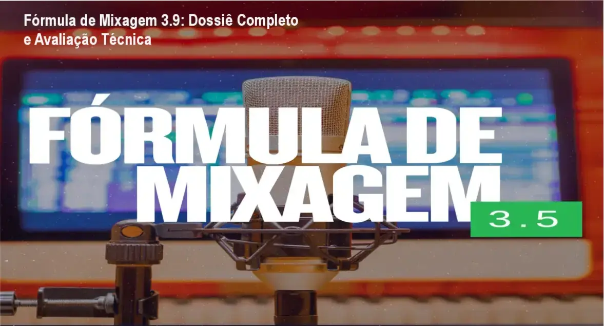 Interface de software de produção musical com elementos de mixagem profissional sendo estudados