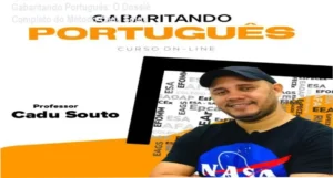 Estudante utilizando plataforma digital para estudar o curso Gabaritando Português do Professor Cadu Souto