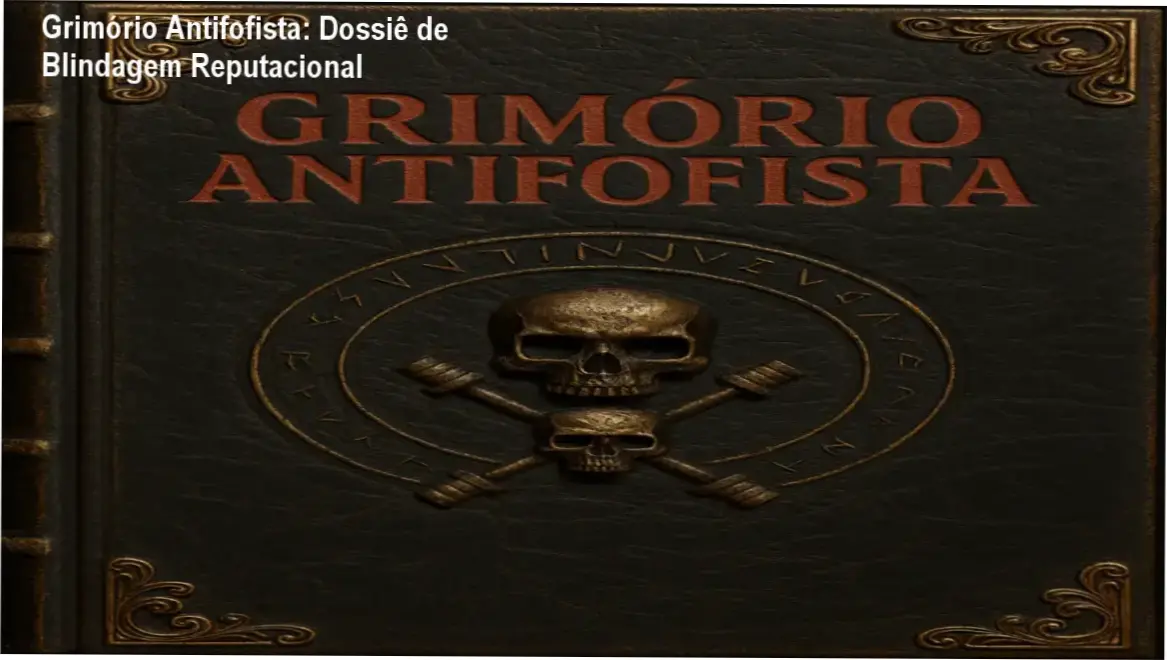 Representação visual dos conceitos de blindagem reputacional e retórica do silêncio do Grimório Antifofista