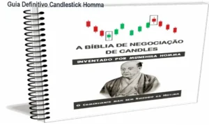 Capa do ebook com ilustrações de gráficos de candlestick e estratégias de day trading