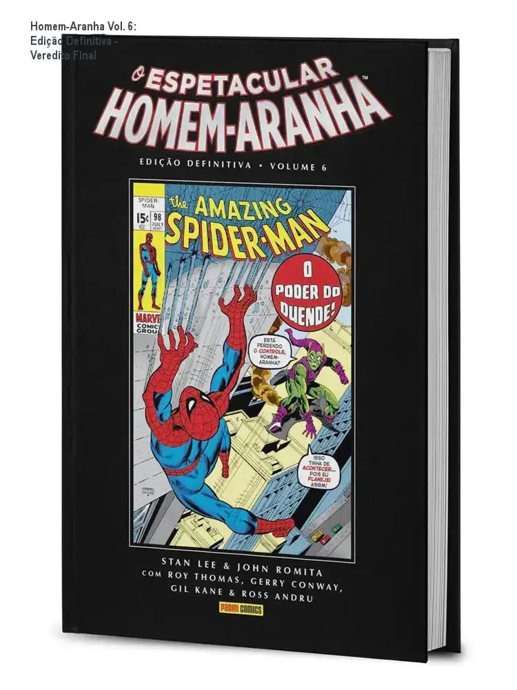 Capa do livro O Espetacular Homem-Aranha Vol. 6 Edição Definitiva da Panini