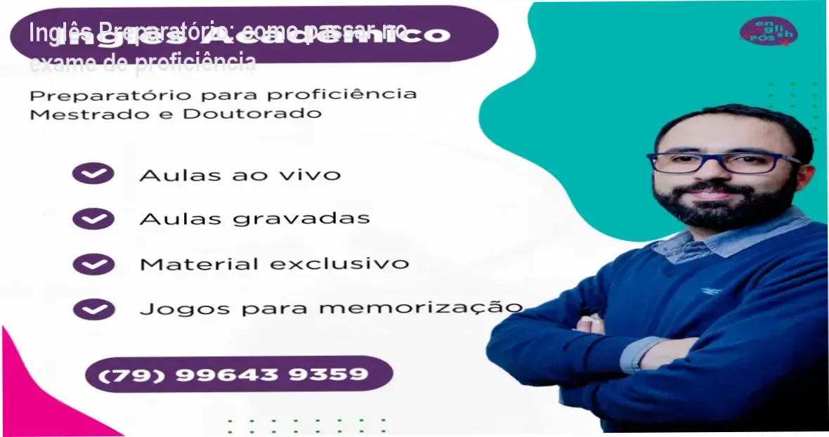 Curso online Inglês Preparatório para aprovação no exame de proficiência de mestrado e doutorado
