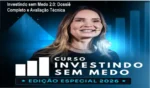 Interface de curso de investimentos mostrando guias tutoriais e simuladores de finanças