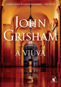 Capa do ebook A Viúva de John Grisham exibida em um dispositivo Kindle