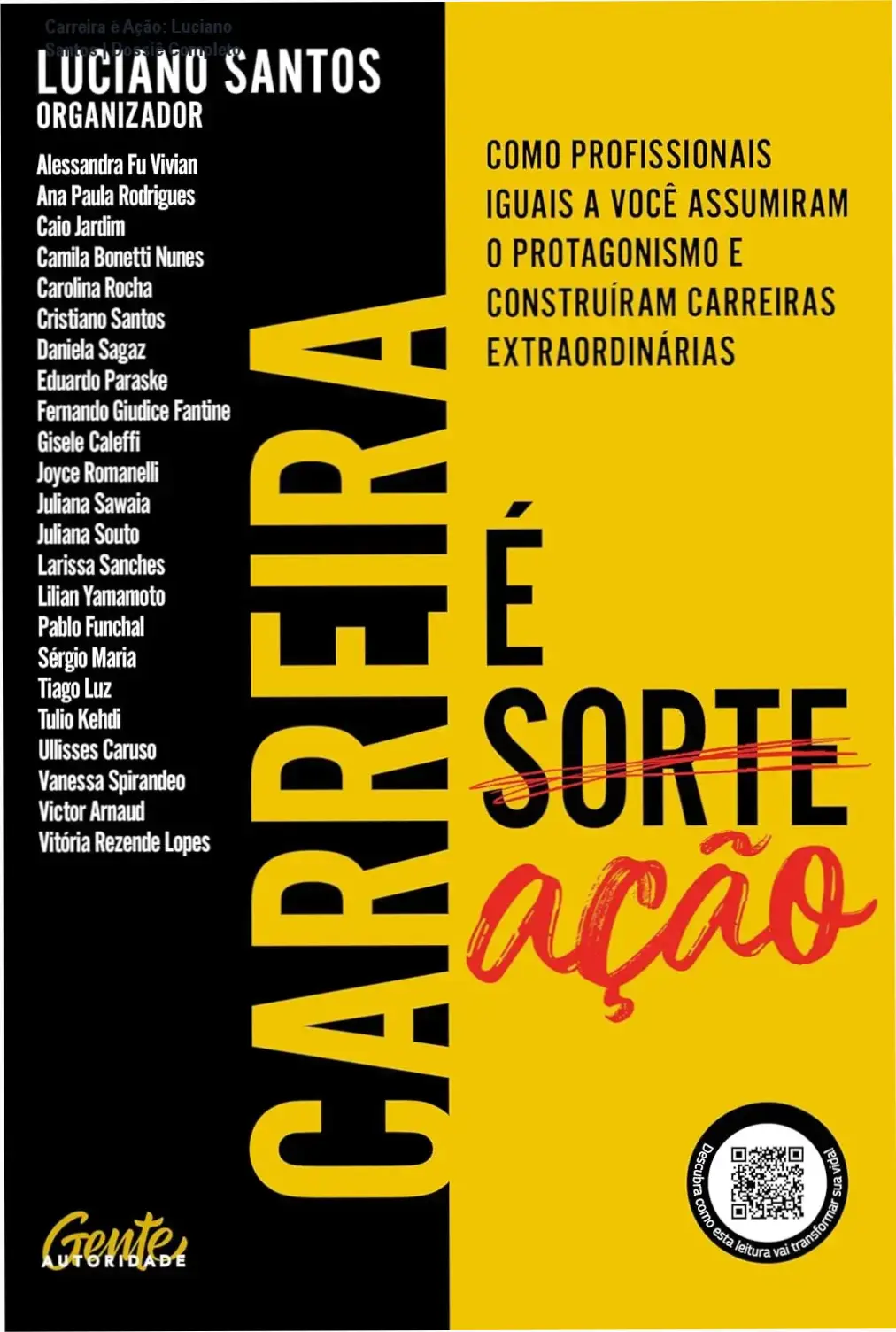 Capa do livro Carreira é Ação de Luciano Santos e autores sobre protagonismo profissional