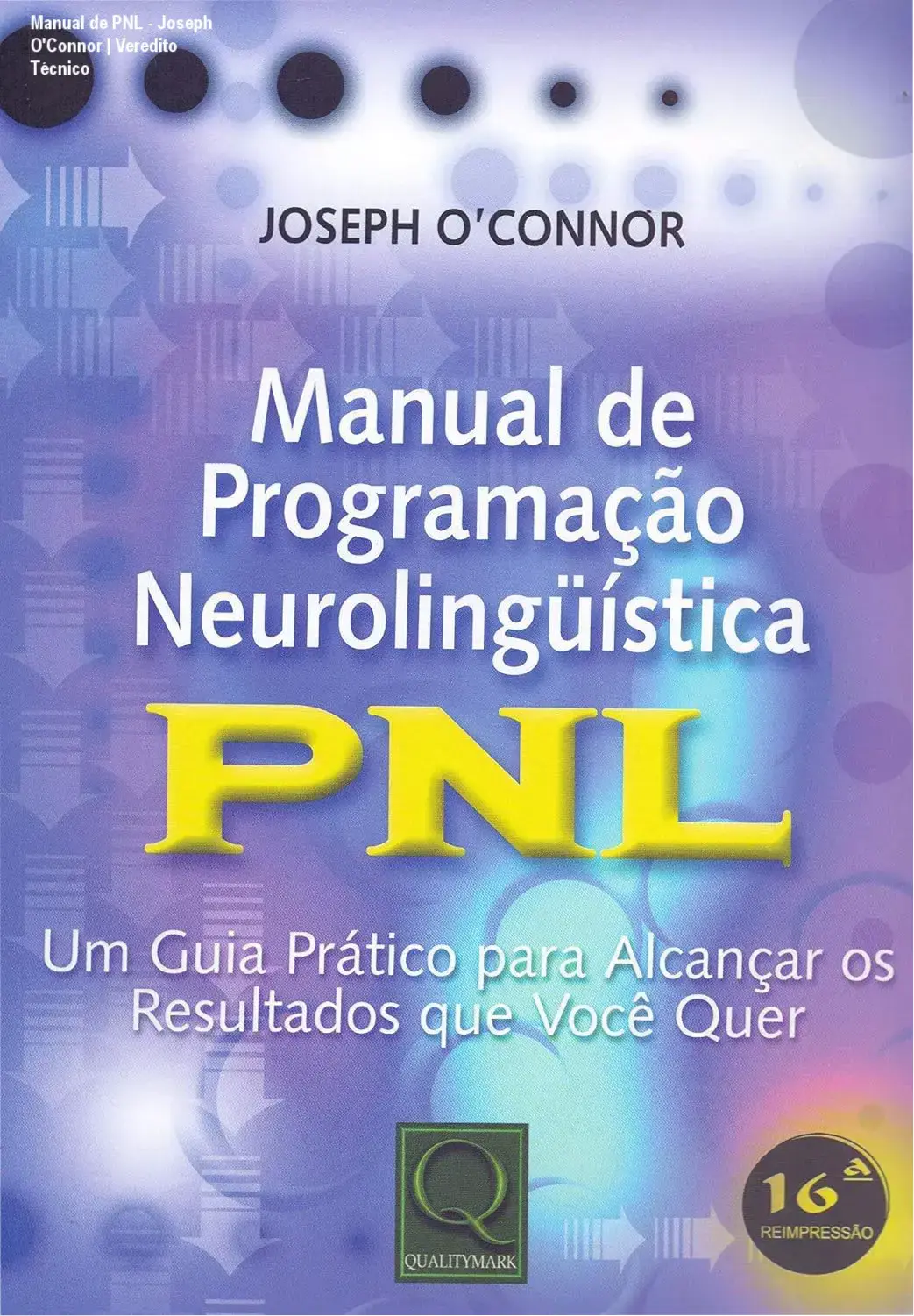 Capa do livro Manual de Programação Neurolinguística de Joseph O'Connor